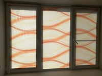Рулонные шторы мини на пластиковые окна, принт, оранжевый