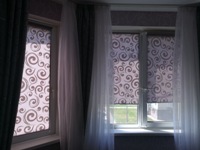 Рулонные шторы мини на пластиковые окна, принт, бордо